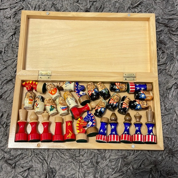 Unique Handmade US vs. Soviet Union Chess Board - Picture 3 of 4